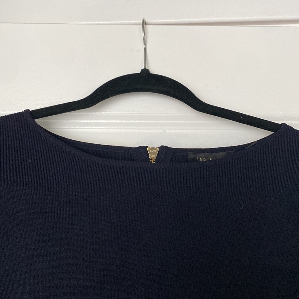 Dark Blue Ted Baker Yazmiin Long Sleeve Dress Size 2 & 4 (6 & 10) NWT - Picture 7 of 11